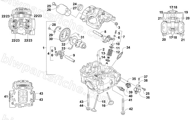CYLINDER HEAD AND CAMSHAFT/VALVE ASSEMBLY diagram