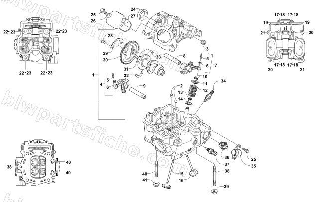 CYLINDER HEAD AND CAMSHAFT/VALVE ASSEMBLY diagram