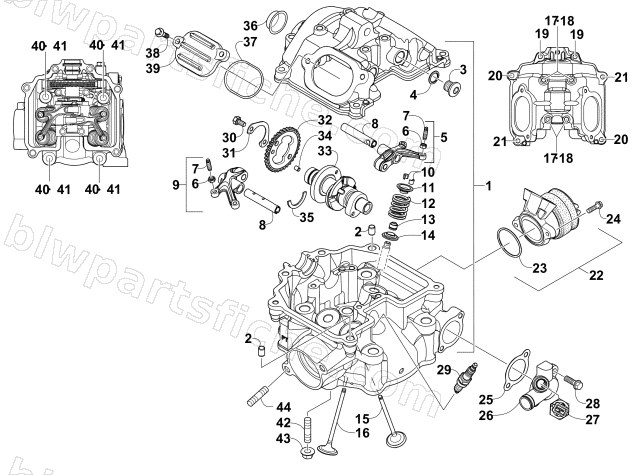CYLINDER HEAD AND CAMSHAFT/VALVE ASSEMBLY diagram