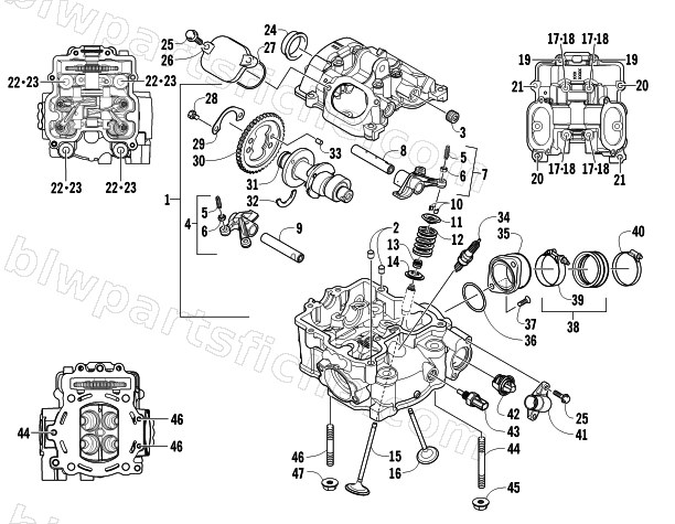 CYLINDER HEAD AND CAMSHAFT/VALVE ASSEMBLY diagram