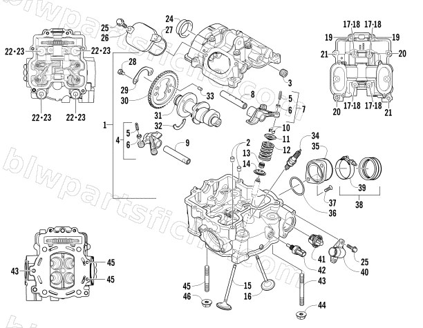 CYLINDER HEAD AND CAMSHAFT/VALVE ASSEMBLY diagram