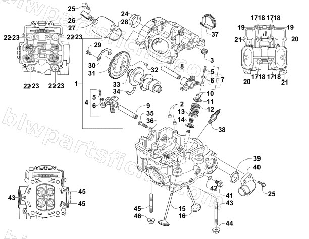 CYLINDER HEAD AND CAMSHAFT/VALVE ASSEMBLY diagram