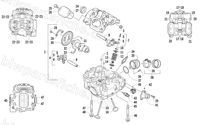 CYLINDER HEAD AND CAMSHAFT/VALVE ASSEMBLY diagram