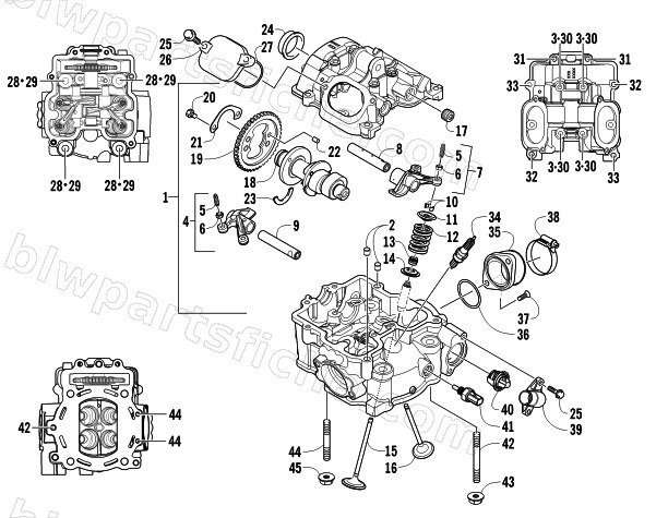 CYLINDER HEAD AND CAMSHAFT/VALVE ASSEMBLY diagram