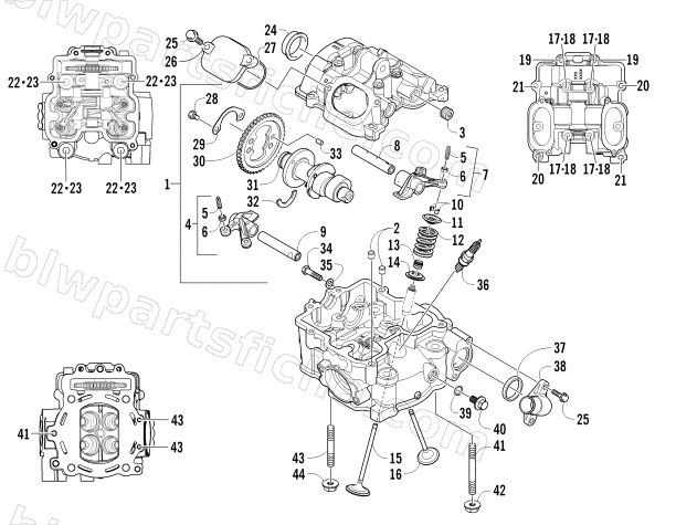 CYLINDER HEAD AND CAMSHAFT/VALVE ASSEMBLY diagram