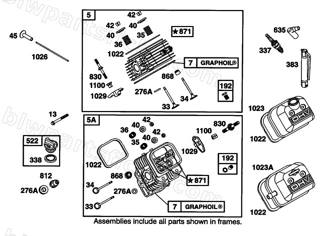 CYLINDER HEAD AND COVER ASSEMBLY diagram