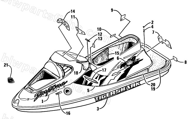 DECAL AND FOOTPAD ASSEMBLY diagram