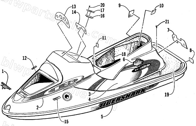 DECAL AND FOOTPAD ASSEMBLY diagram