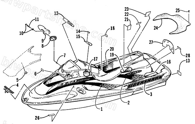 DECAL AND FOOTPAD ASSEMBLY diagram