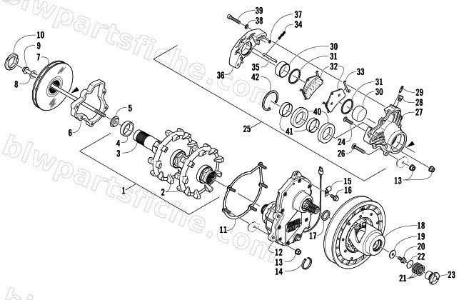 DRIVE TRAIN AND BRAKE ASSEMBLIES diagram