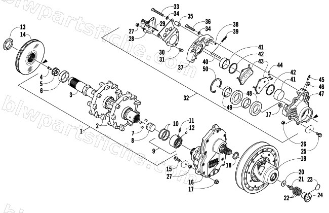 DRIVE TRAIN AND BRAKE ASSEMBLIES diagram