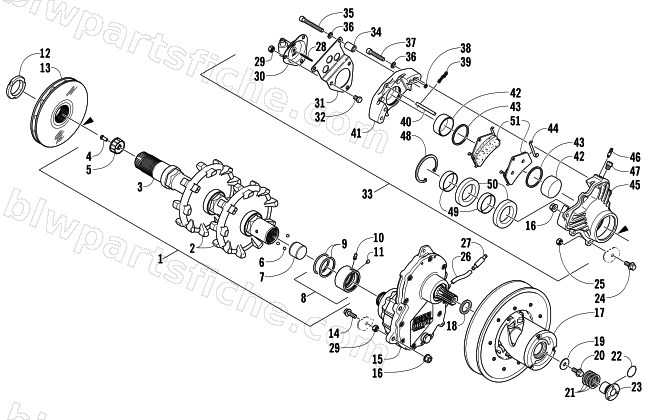 DRIVE TRAIN AND BRAKE ASSEMBLIES diagram