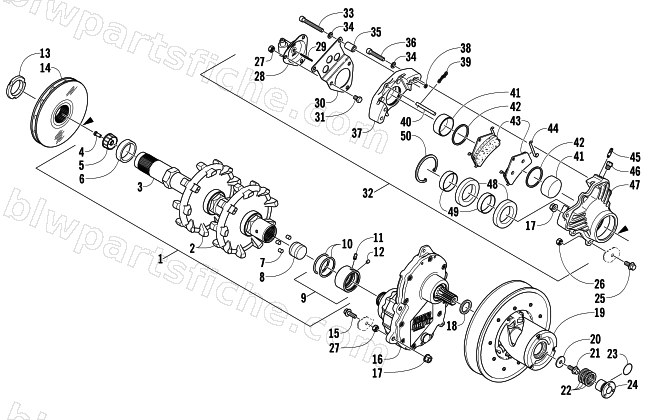 DRIVE TRAIN AND BRAKE ASSEMBLIES diagram