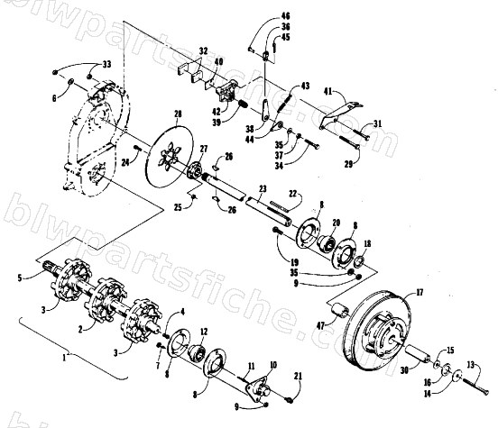 DRIVE TRAIN AND BRAKE ASSEMBLIES diagram