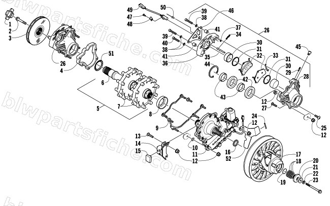 DRIVE TRAIN SHAFT AND BRAKE ASSEMBLIES diagram