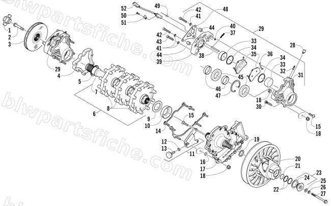 DRIVE TRAIN SHAFT AND BRAKE ASSEMBLIES diagram