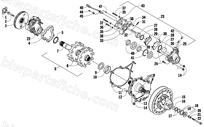 DRIVE TRAIN SHAFT AND BRAKE ASSEMBLIES diagram