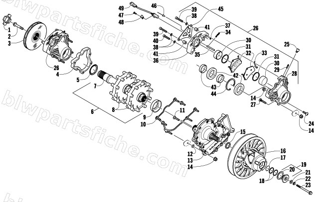 DRIVE TRAIN SHAFT AND BRAKE ASSEMBLIES diagram