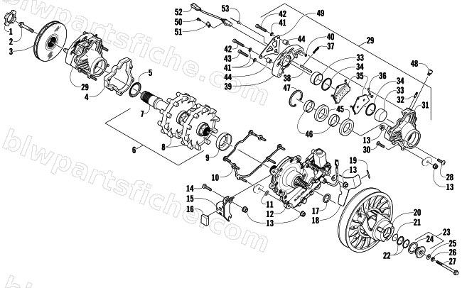 DRIVE TRAIN SHAFT AND BRAKE ASSEMBLIES diagram
