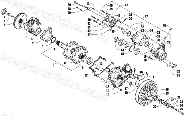 DRIVE TRAIN SHAFT AND BRAKE ASSEMBLIES diagram