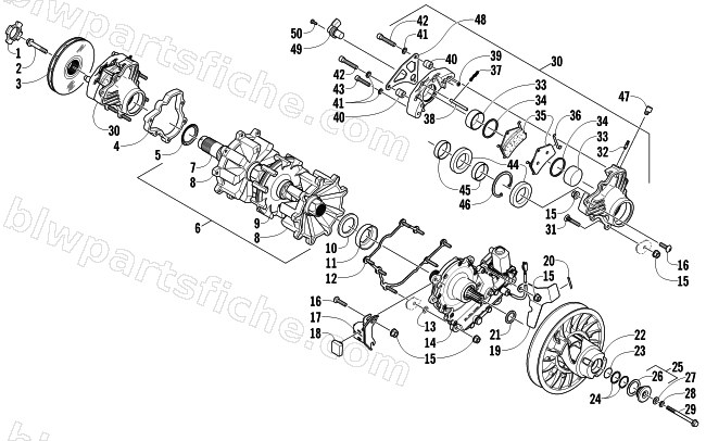 DRIVE TRAIN SHAFT AND BRAKE ASSEMBLIES diagram