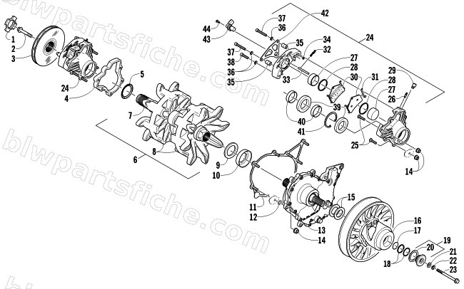 DRIVE TRAIN SHAFT AND BRAKE ASSEMBLIES diagram