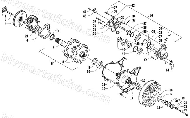DRIVE TRAIN SHAFT AND BRAKE ASSEMBLIES diagram