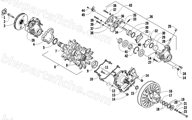 DRIVE TRAIN SHAFT AND BRAKE ASSEMBLIES diagram