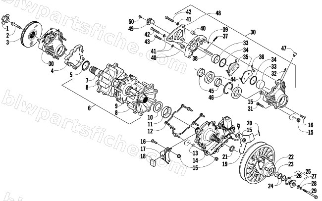 DRIVE TRAIN SHAFT AND BRAKE ASSEMBLIES diagram