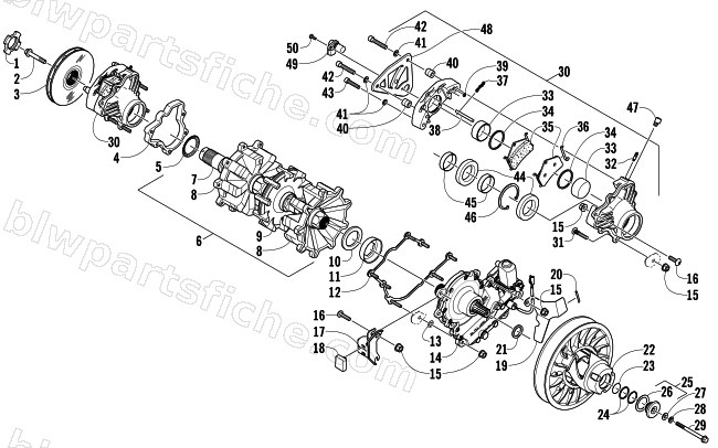 DRIVE TRAIN SHAFT AND BRAKE ASSEMBLIES diagram