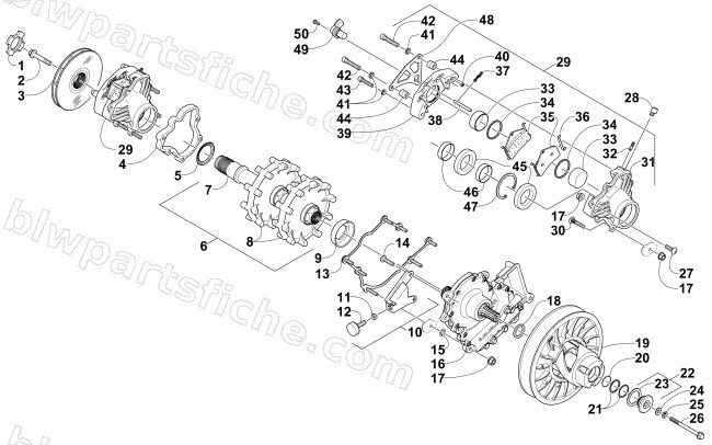 DRIVE TRAIN SHAFT AND BRAKE ASSEMBLIES diagram