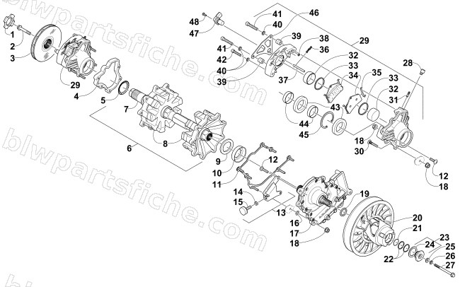 DRIVE TRAIN SHAFT AND BRAKE ASSEMBLIES diagram
