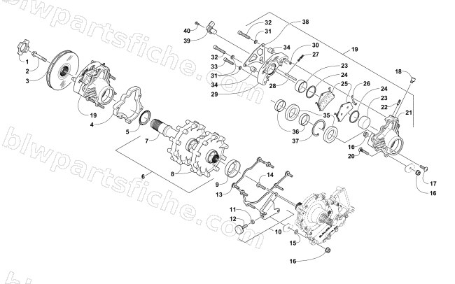 DRIVE TRAIN SHAFT AND BRAKE ASSEMBLIES diagram