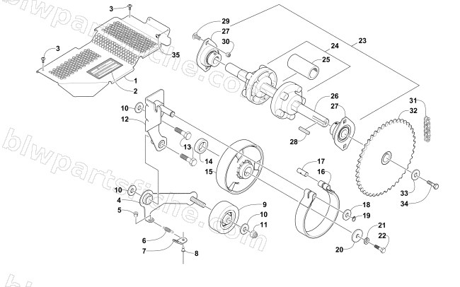 DRIVE TRAIN SHAFT AND BRAKE ASSEMBLIES diagram