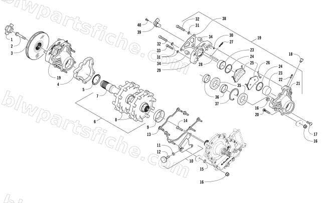 DRIVE TRAIN SHAFT AND BRAKE ASSEMBLIES diagram