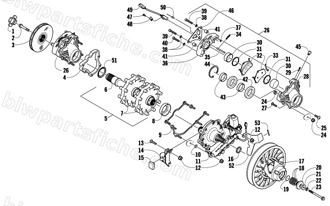DRIVE TRAIN SHAFT AND BRAKE ASSEMBLIES diagram