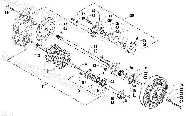 DRIVE TRAIN SHAFT AND BRAKE ASSEMBLIES diagram