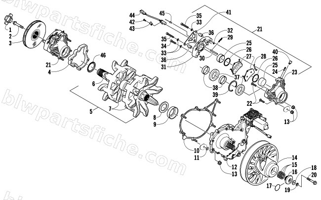 DRIVE TRAIN SHAFT AND BRAKE ASSEMBLIES diagram