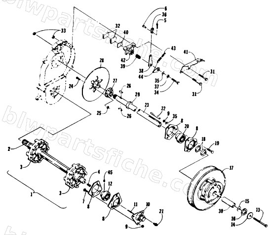 DRIVE TRAIN SHAFTS AND BRAKE ASSEMBLIES diagram