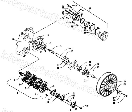 DRIVE TRAIN SHAFTS AND BRAKE ASSEMBLIES diagram