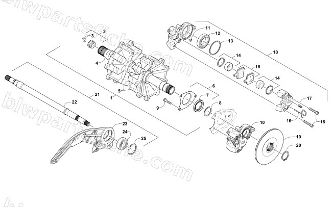 DRIVE TRAIN SHAFTS AND BRAKE ASSEMBLIES diagram