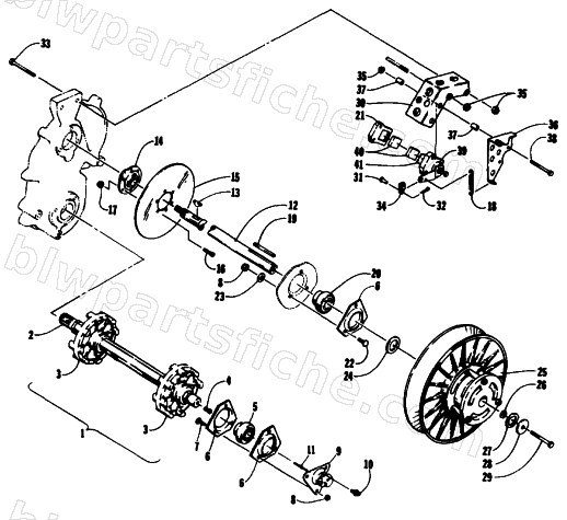DRIVE TRAIN SHAFTS AND BRAKE ASSEMBLIES diagram