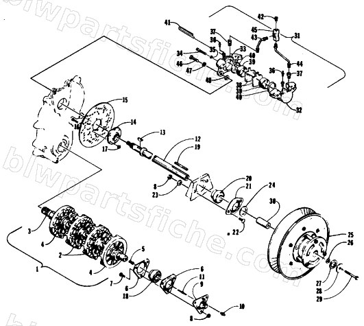 DRIVE TRAIN SHAFTS AND BRAKE ASSEMBLIES diagram