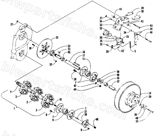 DRIVE TRAIN SHAFTS AND BRAKE ASSEMBLIES diagram