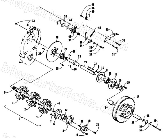 DRIVE TRAIN SHAFTS AND BRAKE ASSEMBLIES diagram