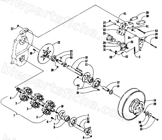DRIVE TRAIN SHAFTS AND BRAKE ASSEMBLIES diagram