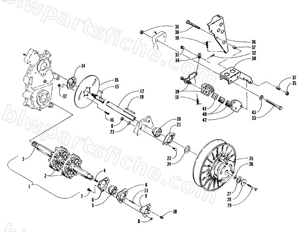 DRIVE TRAIN SHAFTS AND BRAKE ASSEMBLIES diagram