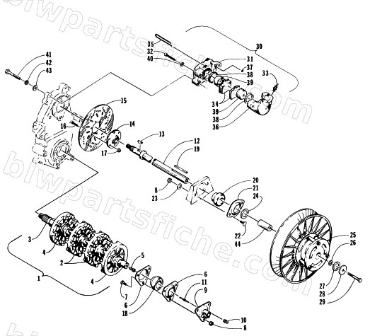 DRIVE TRAIN SHAFTS AND BRAKE ASSEMBLIES diagram