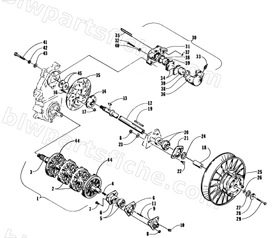 DRIVE TRAIN SHAFTS AND BRAKE ASSEMBLIES diagram