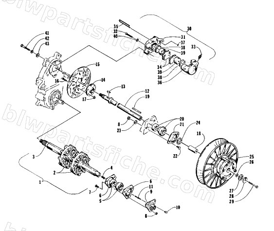 DRIVE TRAIN SHAFTS AND BRAKE ASSEMBLIES diagram